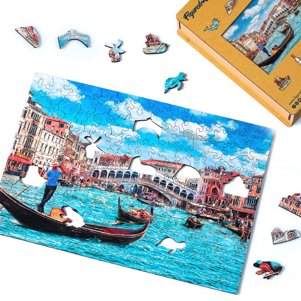 Wooden Puzzle - Venice Canal Scene
