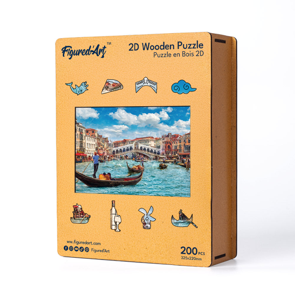 Puzzle in Legno Adulti - Scena del Canale di Venezia