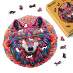 Wooden Puzzle - Vibrant Wolf