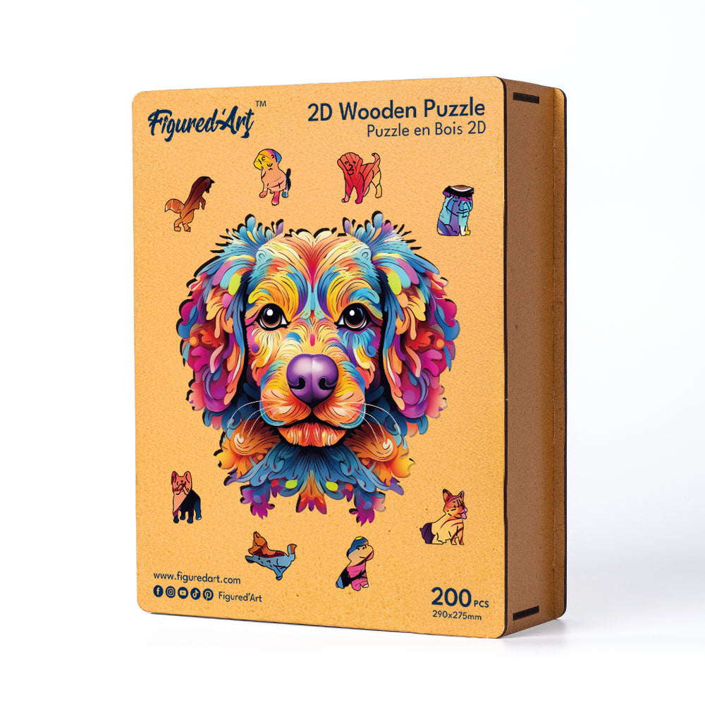 Wooden Puzzle - Colorful Dog Portrait