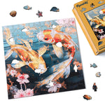 Wooden Puzzle - Koi Fish and Flowers