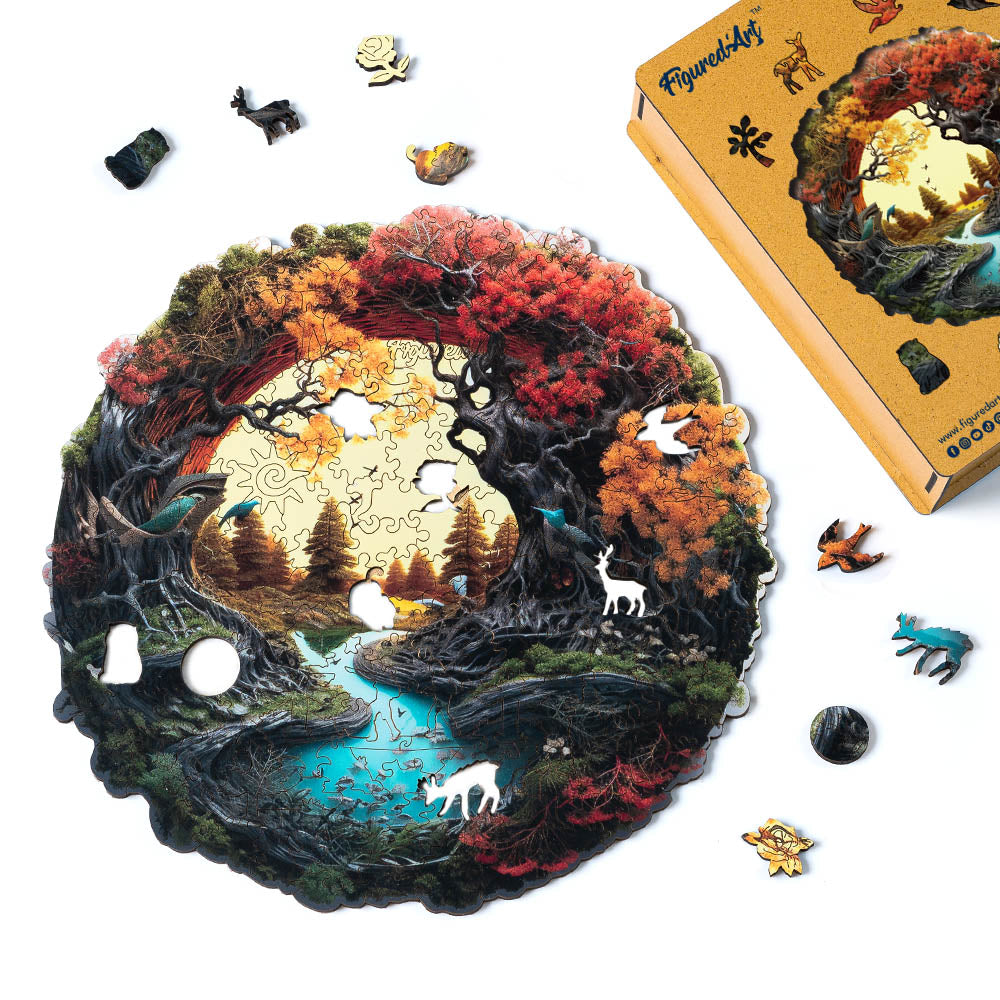 Wooden Puzzle - Autumn River