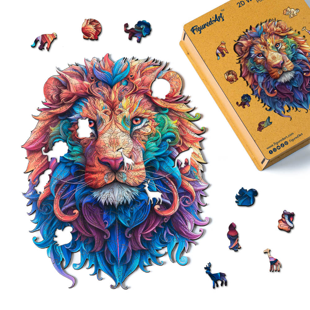 Wooden Puzzle - Vibrant Lion