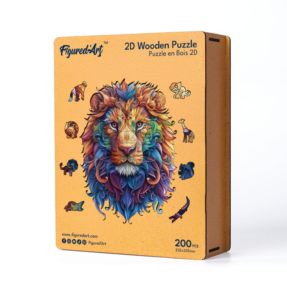 Wooden Puzzle - Vibrant Lion