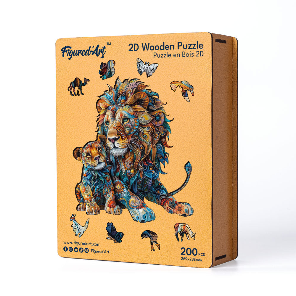 Puzzle in Legno Adulti - Leone e Cucciolo