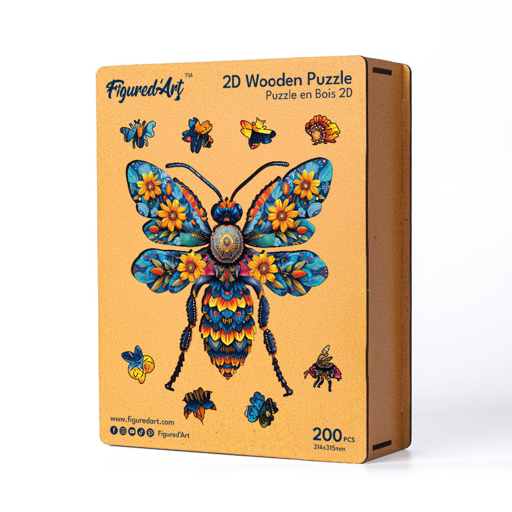 Wooden Puzzle - Floral Bee