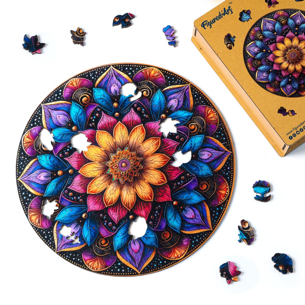 Wooden Puzzle - Colorful Mandala