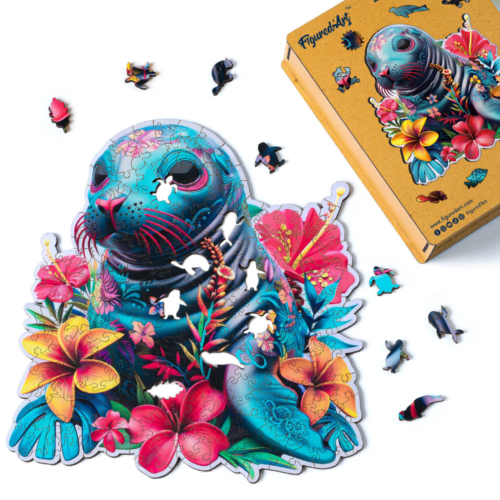 Wooden Puzzle - Floral Seal