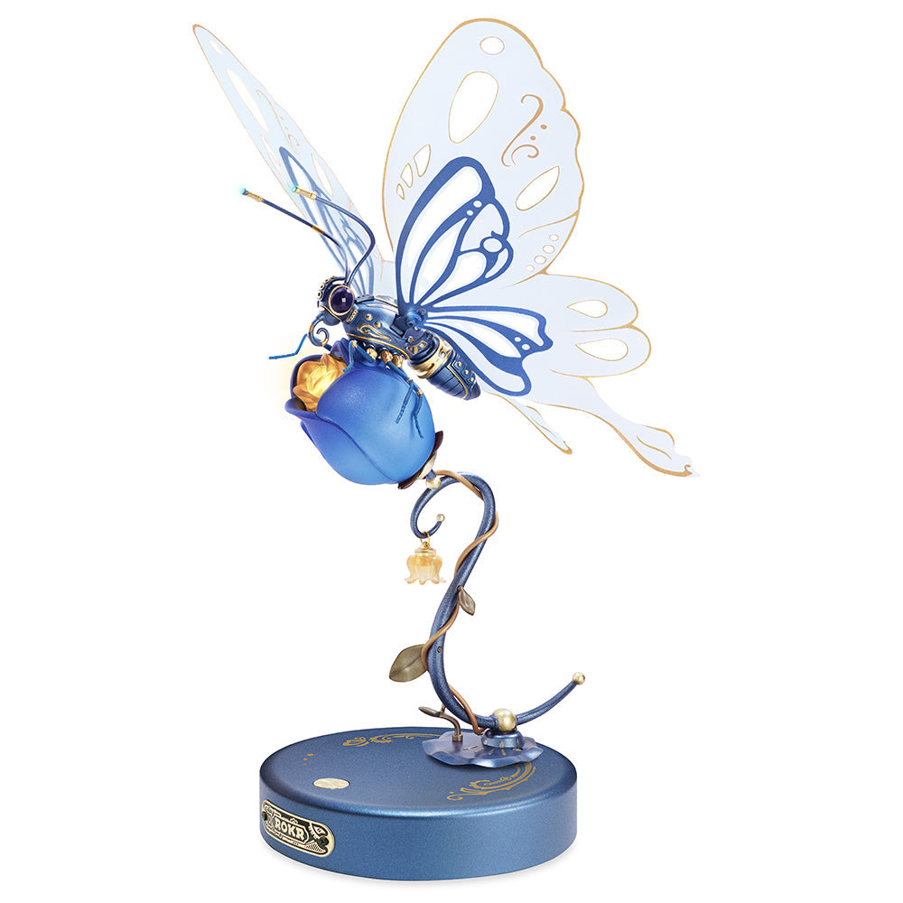 3D Puzzle - Butterfly and Blue Rose