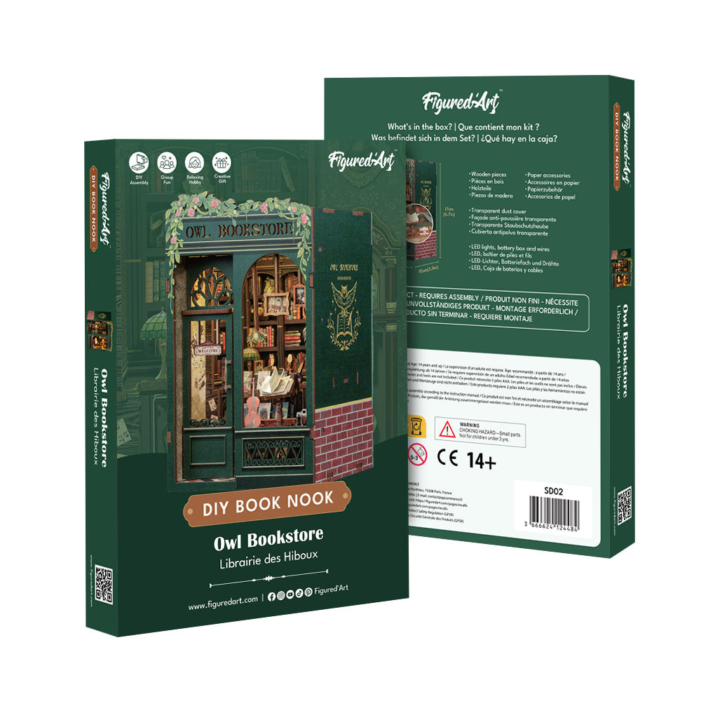 DIY Book Nook kit - Owl Bookstore