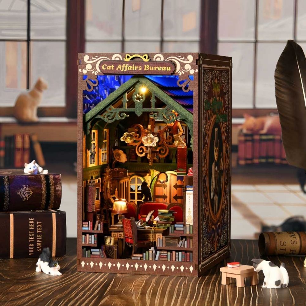 DIY Book Nook Kit - Cat Affairs Bureau Figured'Art