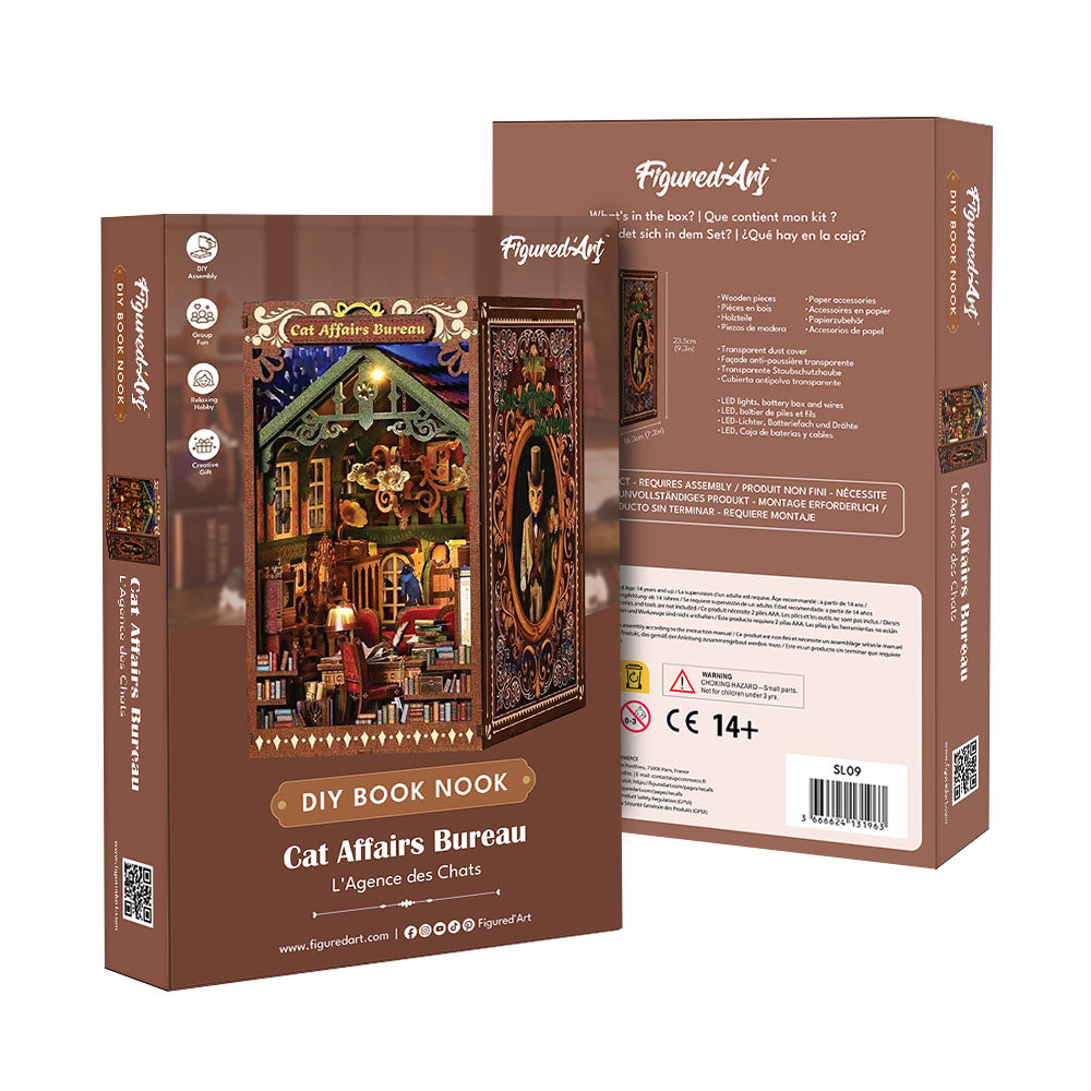 DIY Book Nook Kit - Cat Affairs Bureau