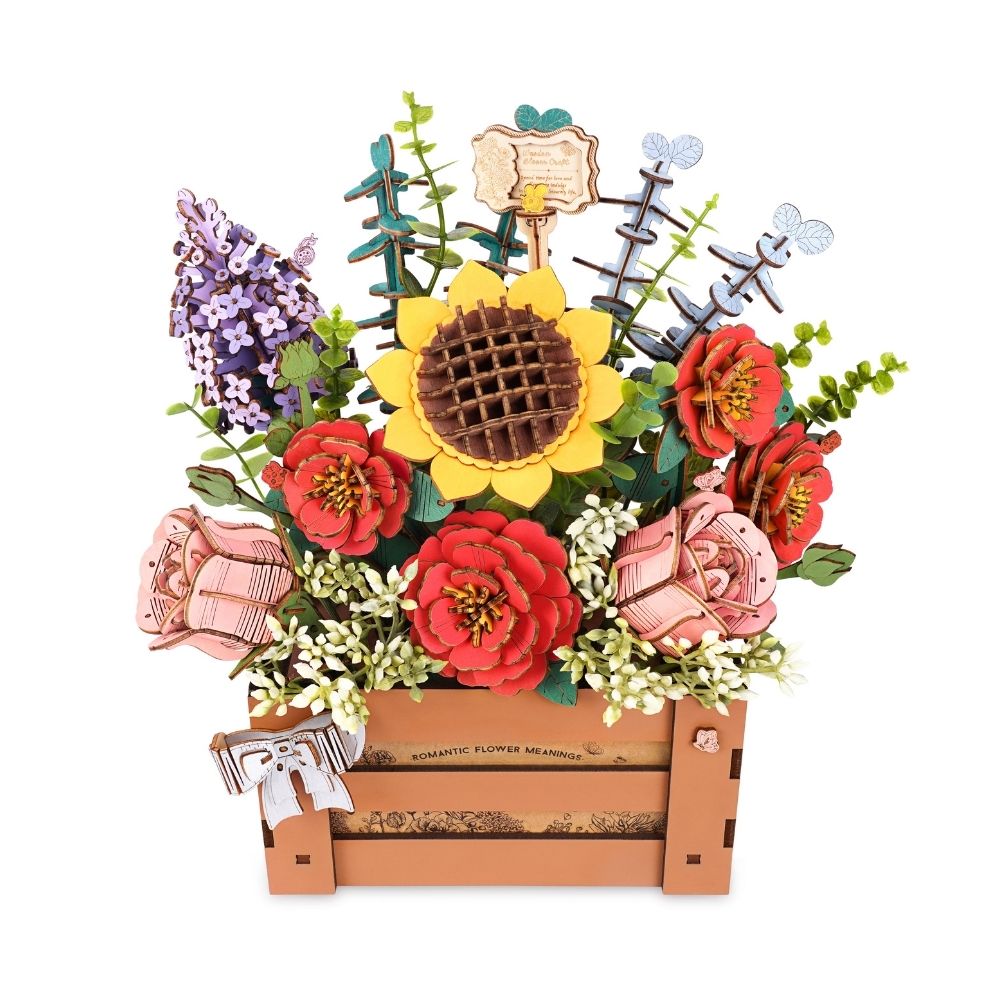Puzzle 3D - Scatola di Fiori in Legno