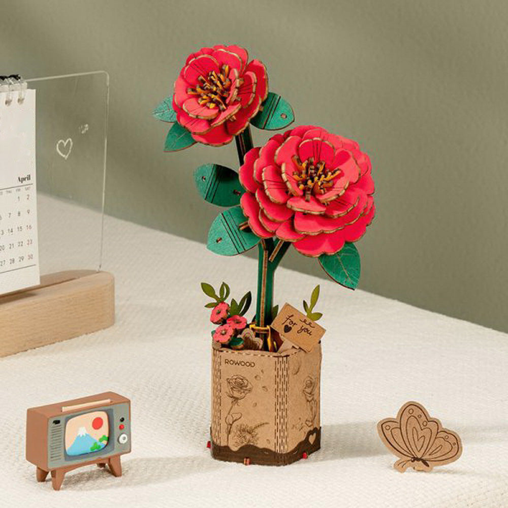 3D Puzzle - Red Camellia