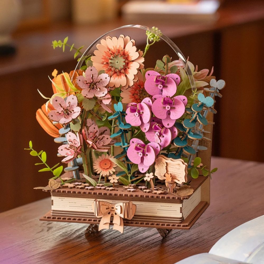 3D Puzzle - Wooden Blooming Book Figured'Art