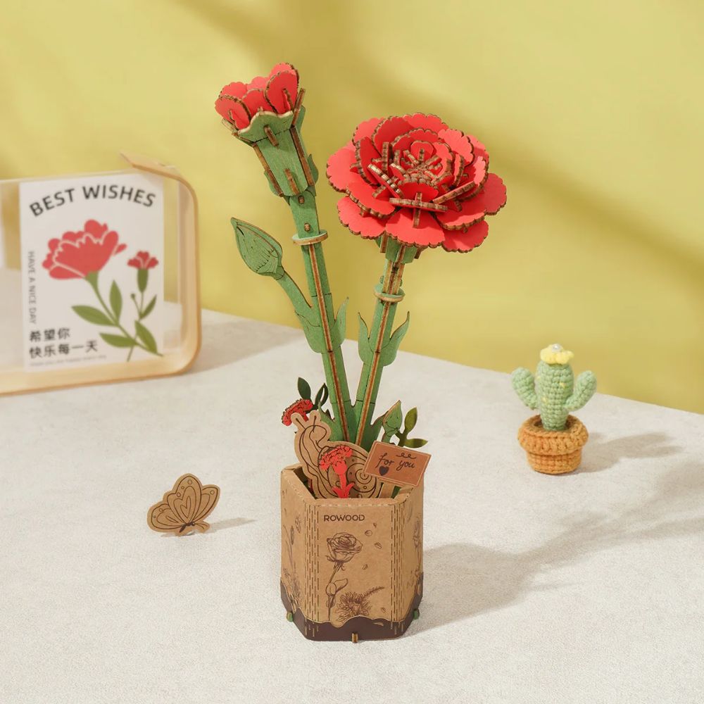 3D Puzzle - Red Carnation