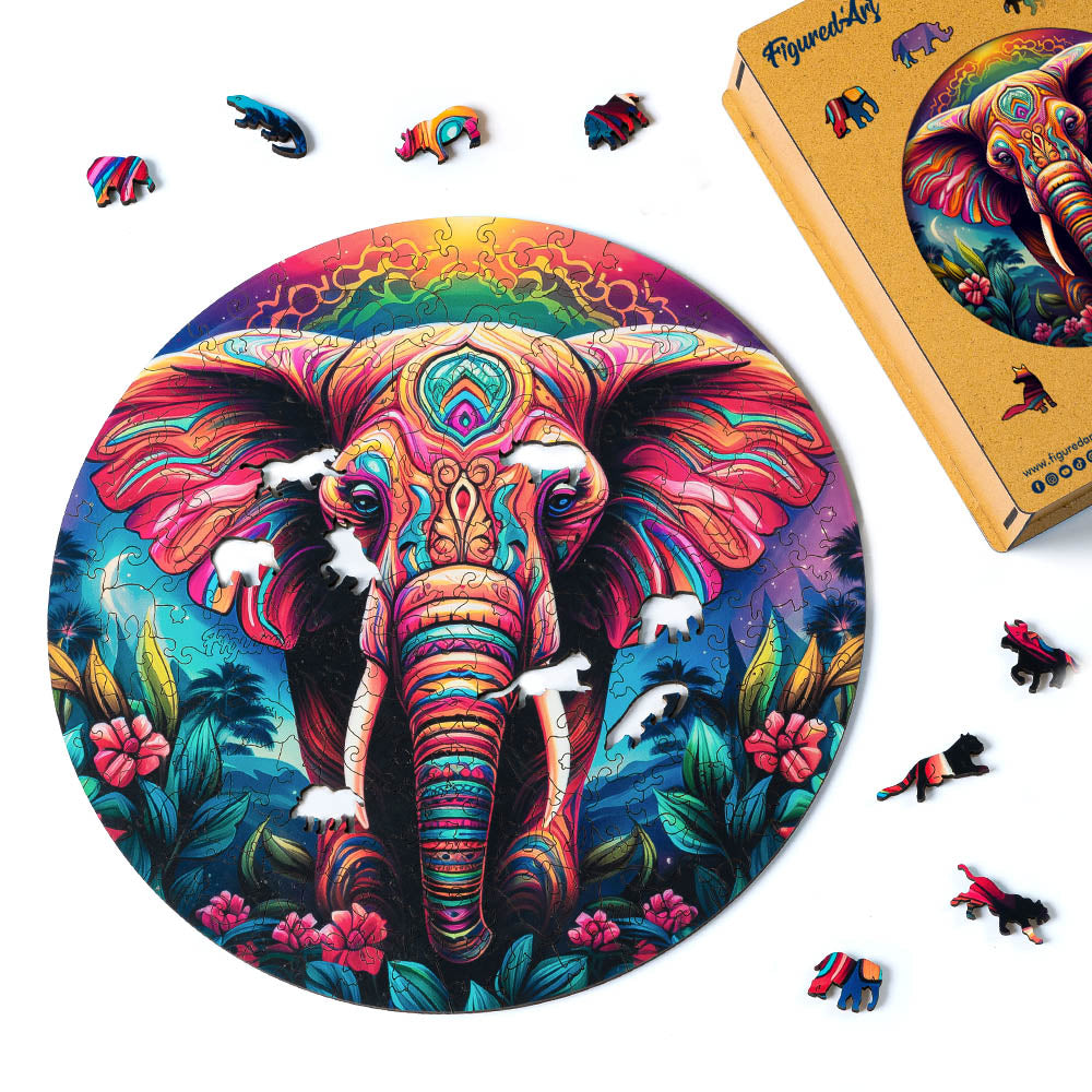 Wooden Puzzle - Tribal Elephant