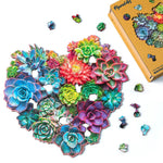 Wooden Puzzle - Succulent Heart